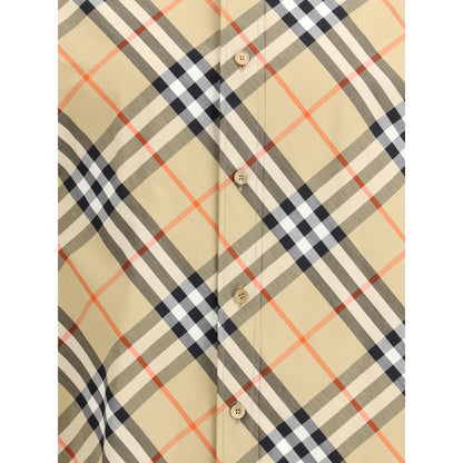 Camicia Burberry beige in cotone con motivo