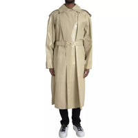 Giacca trench in pelle di agnello beige Bottega Veneta
