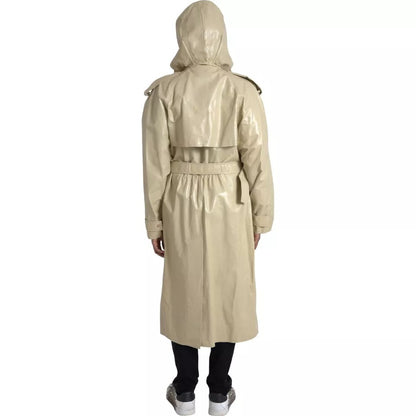 Giacca trench in pelle di agnello beige Bottega Veneta