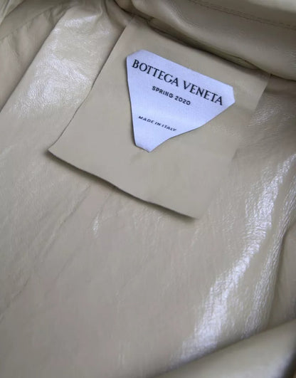 Giacca trench in pelle di agnello beige Bottega Veneta