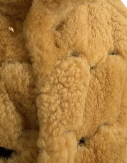 Giacca lunga in lana gialla Teddy di Bottega Veneta