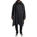 Trench coat da uomo con cappuccio in pelle nera Bottega Veneta
