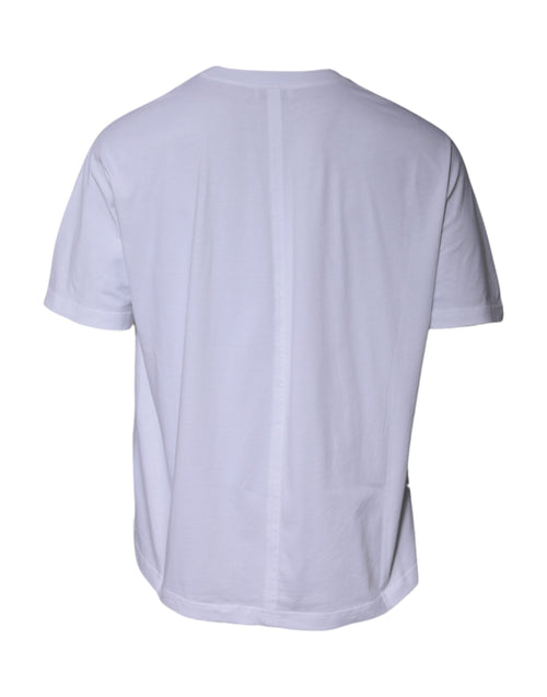 Balenciaga vit kortärmad T-shirt i bomull med logga och rund hals