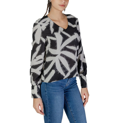 Blusa nera in poliestere riciclato di Jacqueline De Yong