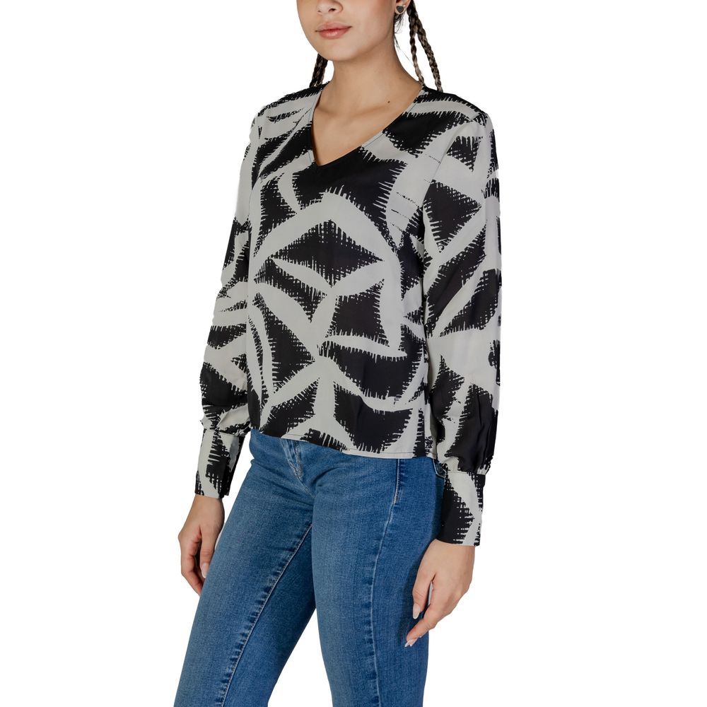Blusa nera in poliestere riciclato di Jacqueline De Yong