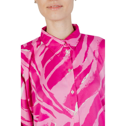 Blouse rose en polyester uniquement