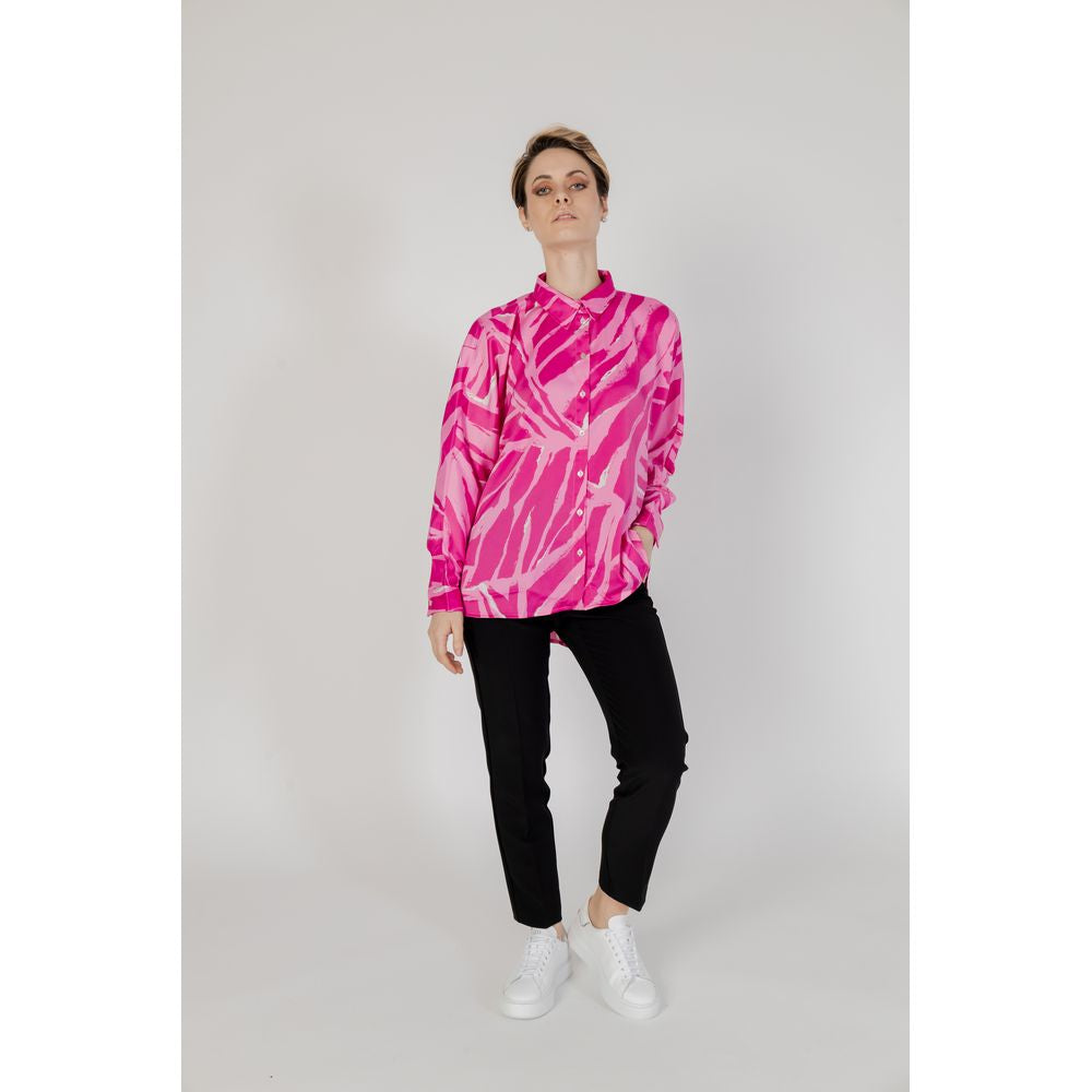 Blouse rose en polyester uniquement