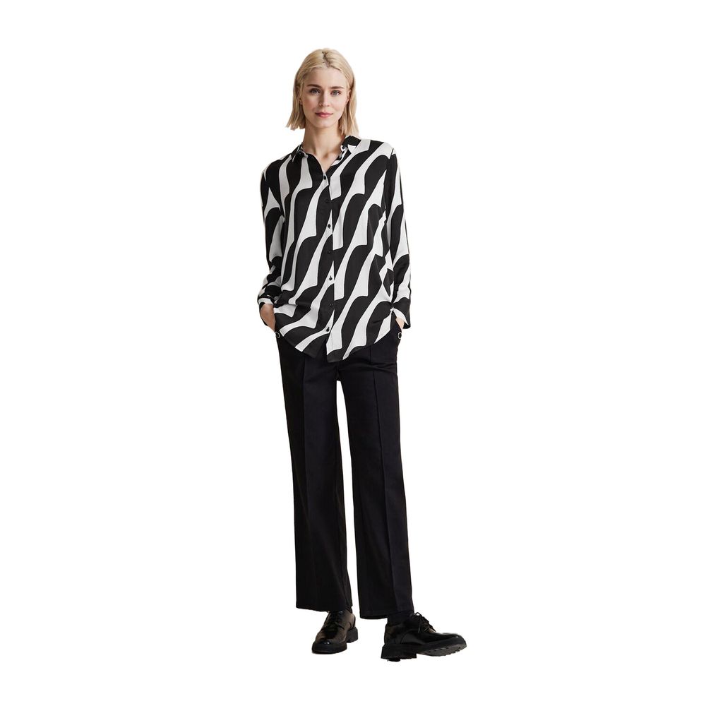 Blouse en viscose noire et blanche Street One