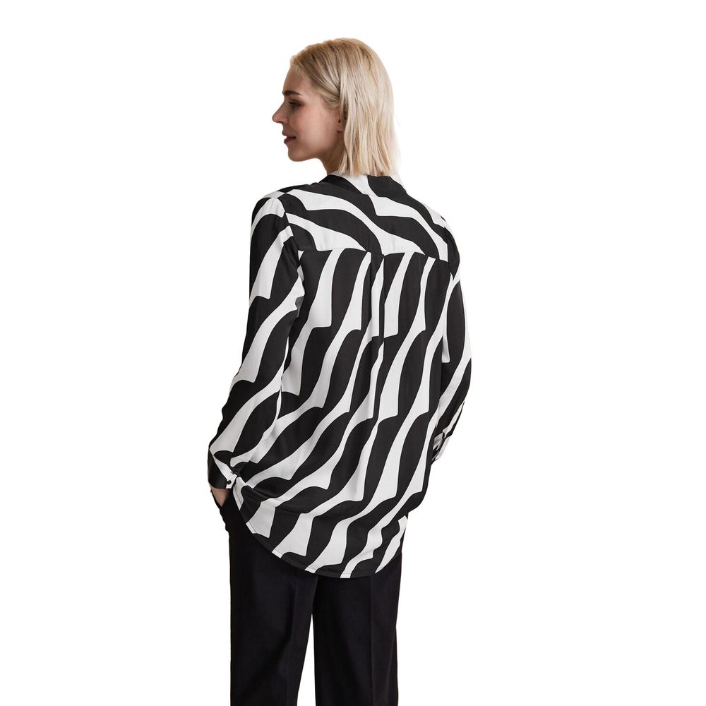 Blouse en viscose noire et blanche Street One