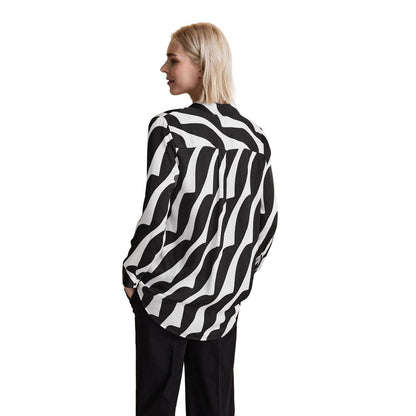 Blouse en viscose noire et blanche Street One