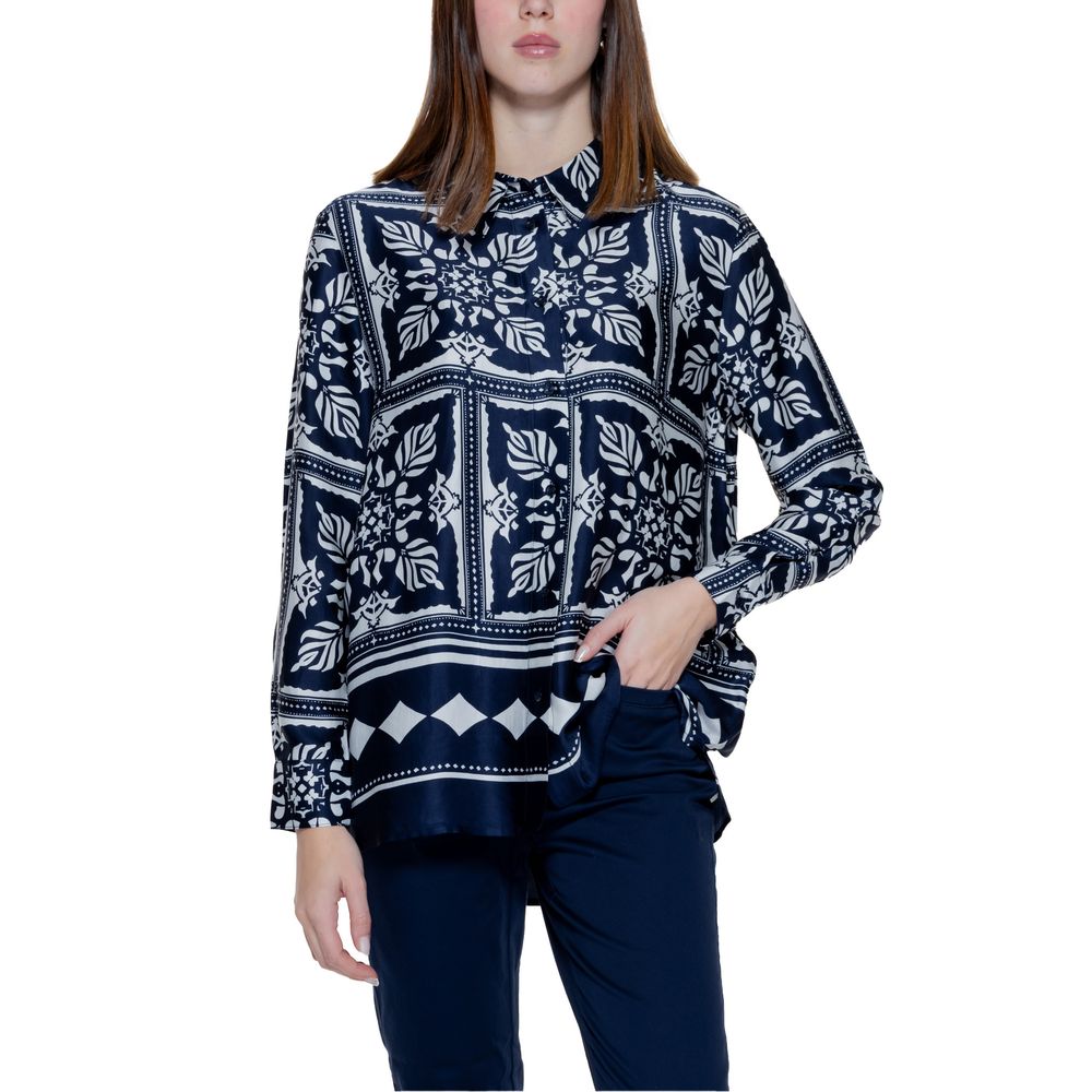 Camicetta in viscosa blu Street One