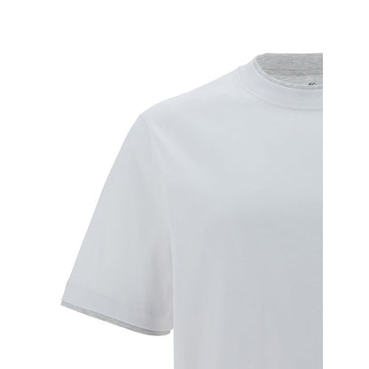 T-shirt en coton blanc Brunello Cucinelli