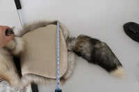 Dolce & Gabbana Brown Fox Tail Fur Shawl Neck Wrap Cover Collar Scarf