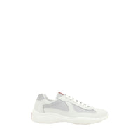 Baskets basses Prada Bos Taurus en cuir de veau blanc