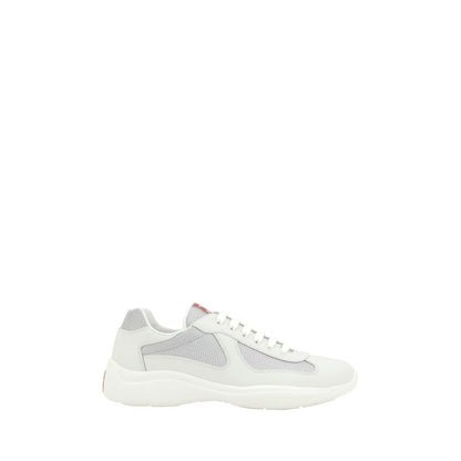 Baskets basses Prada Bos Taurus en cuir de veau blanc