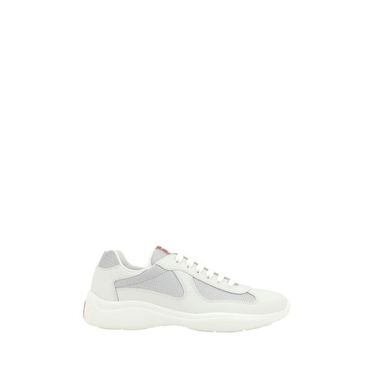 Sneakers basse Prada Bos Taurus in pelle di vitello bianca