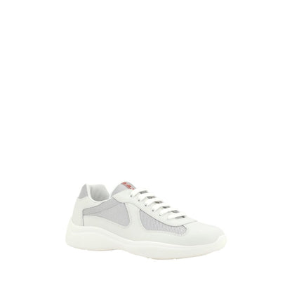 Baskets basses Prada Bos Taurus en cuir de veau blanc