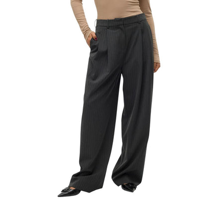 Pantaloni casual in poliestere grigio Vero Moda