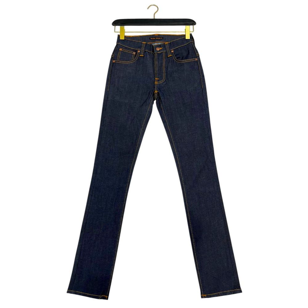 Jean Nudie Jeans bleu en coton pour femme