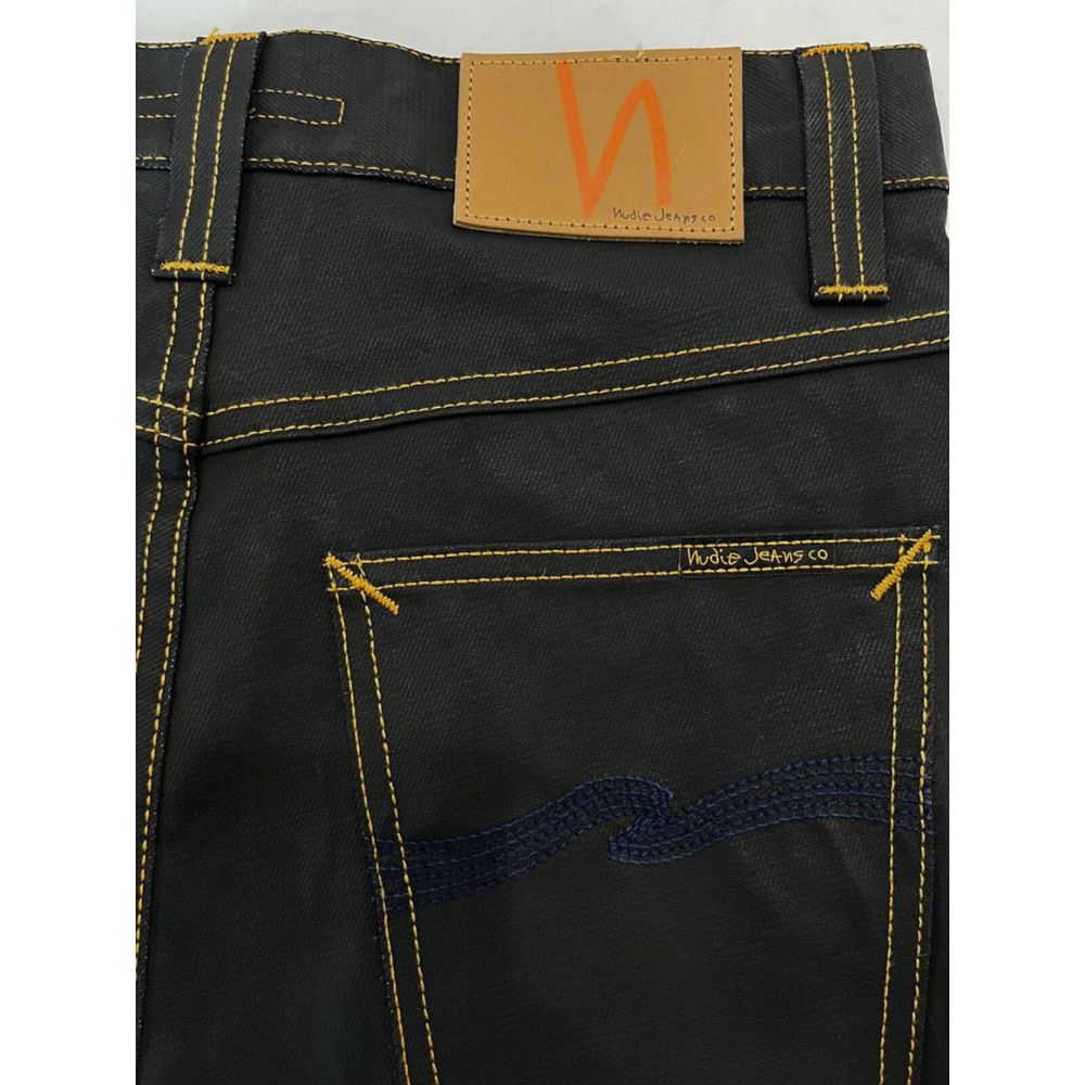 Jeans da uomo in cotone nero Nudie Jeans