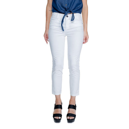 Pantalon décontracté en coton blanc Street One