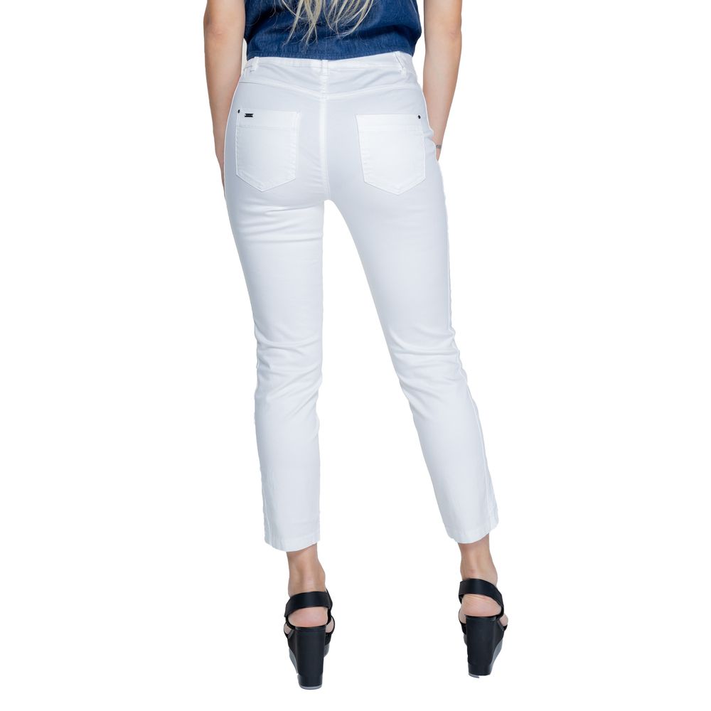 Pantalon décontracté en coton blanc Street One