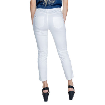 Pantalon décontracté en coton blanc Street One