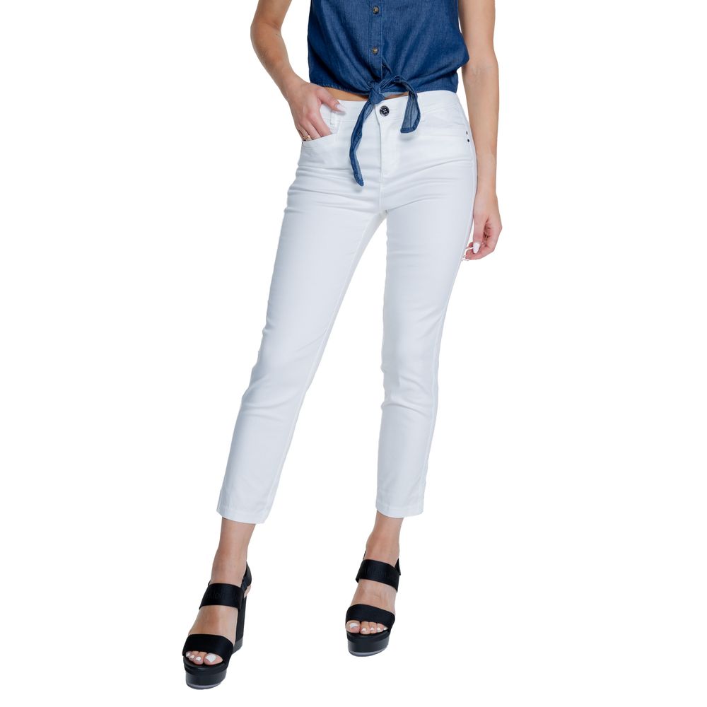 Pantalon décontracté en coton blanc Street One