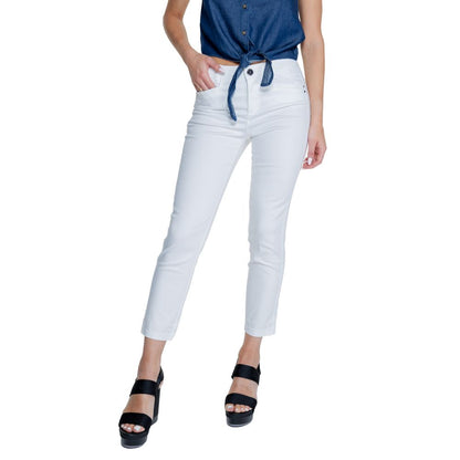 Pantalon décontracté en coton blanc Street One