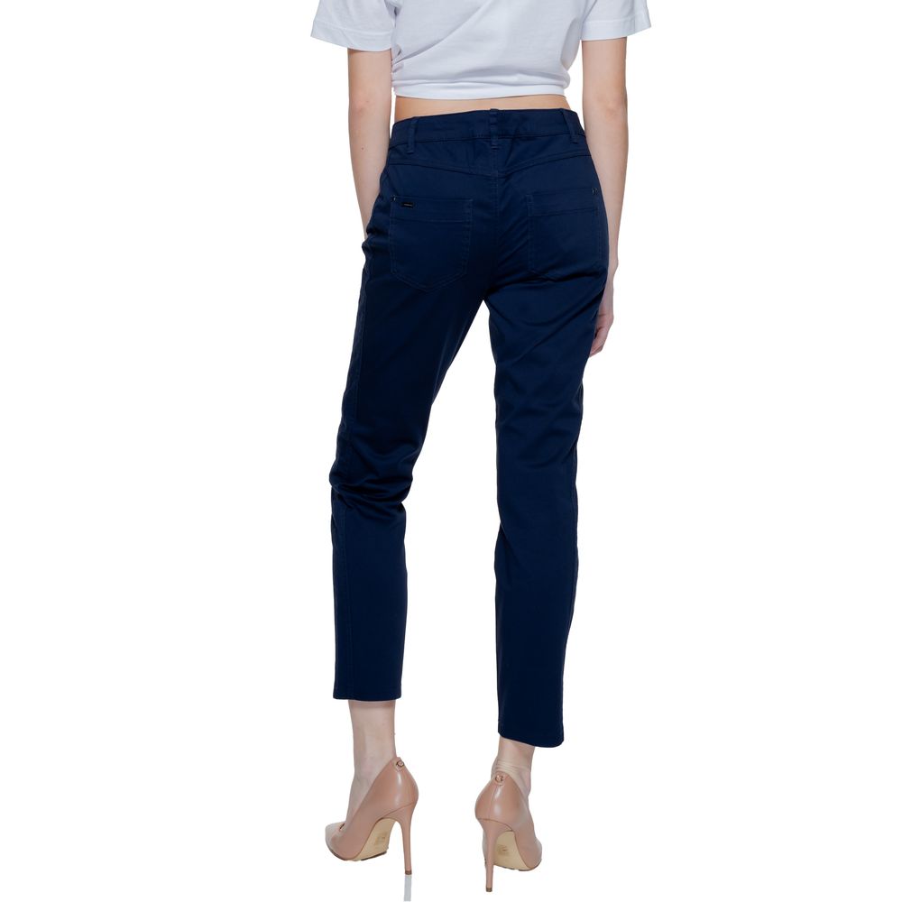 Pantaloni casual in cotone blu Street One