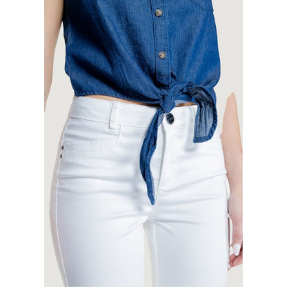 Pantalon décontracté en coton blanc Street One