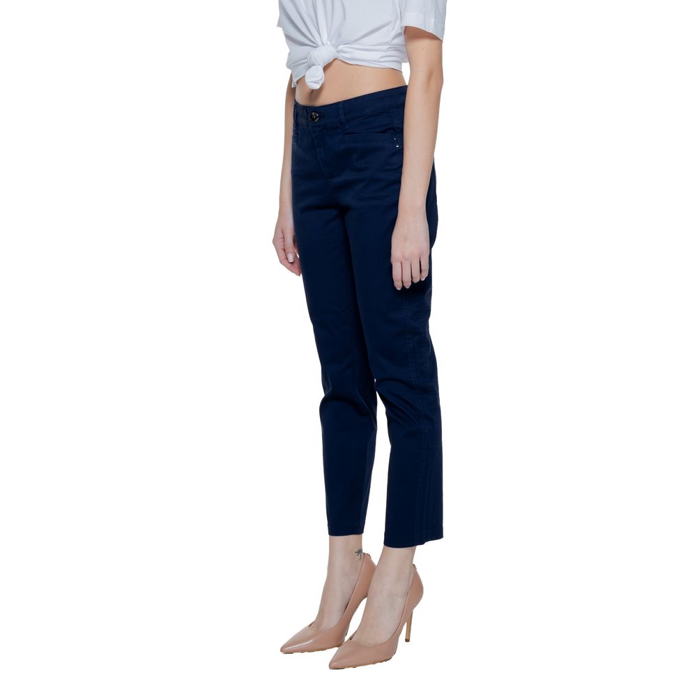 Pantaloni casual in cotone blu Street One
