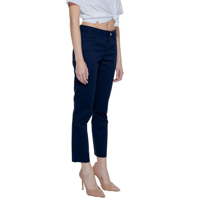 Pantaloni casual in cotone blu Street One