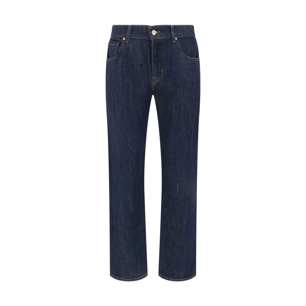 Jean droit en coton bleu 7FOR