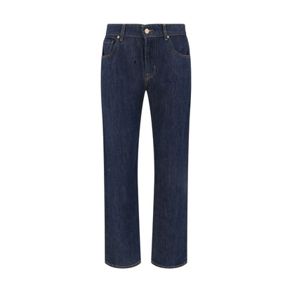 Jeans dritti in cotone blu 7FOR