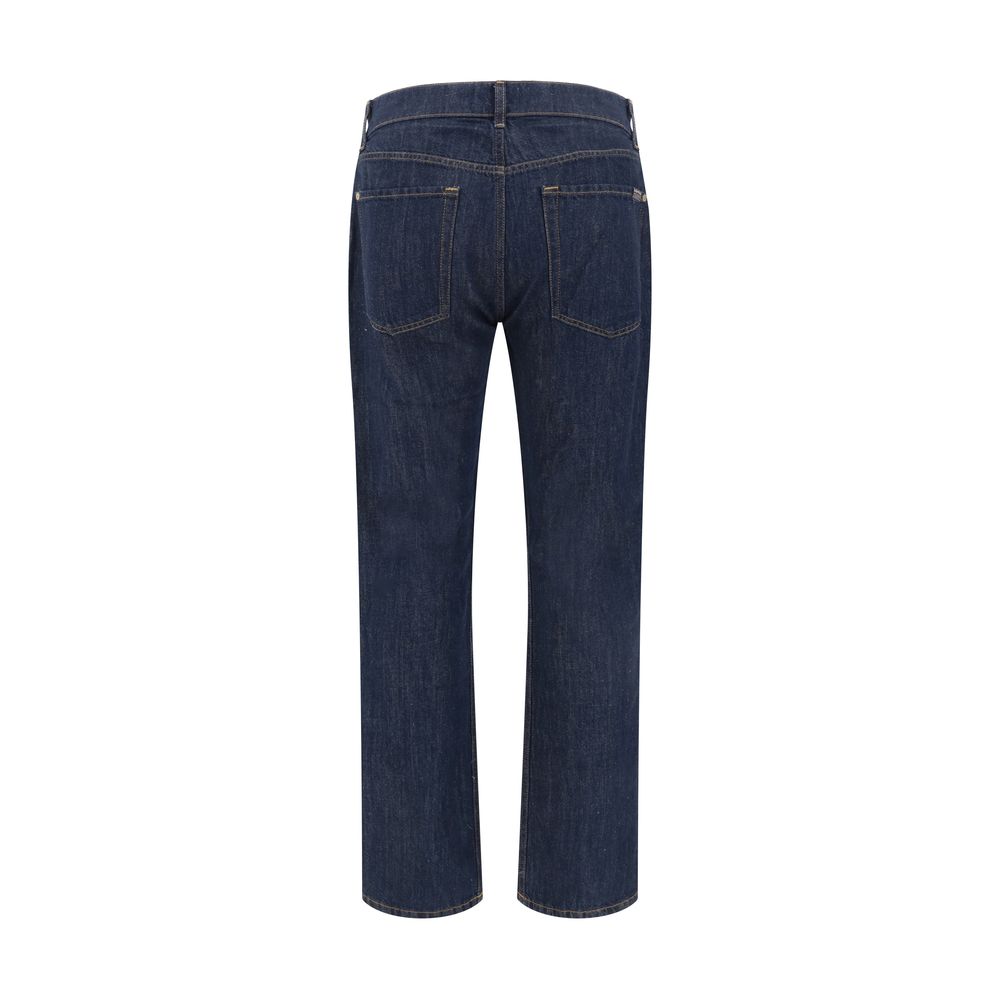Jean droit en coton bleu 7FOR