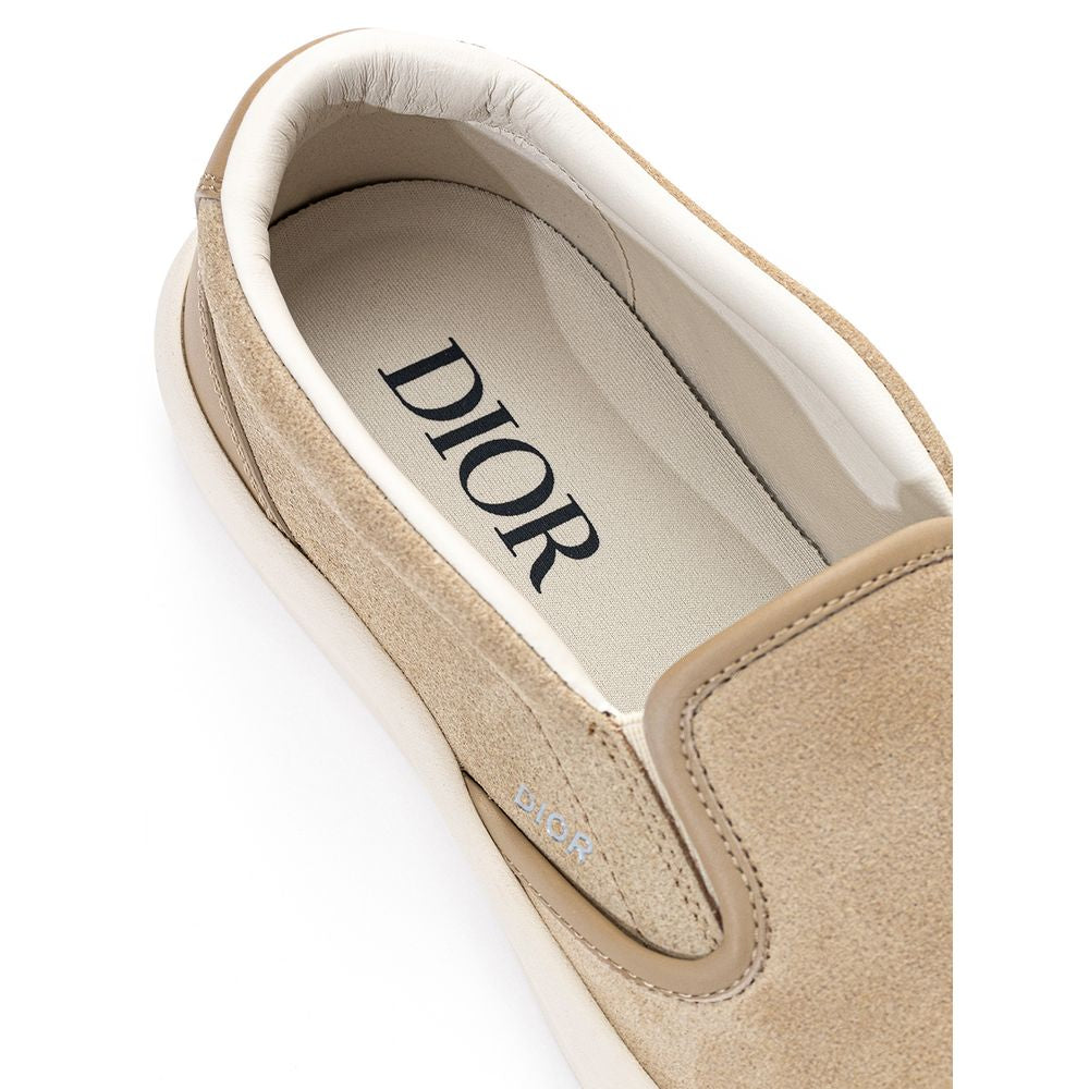 Mocassini slip-on in pelle beige Dior