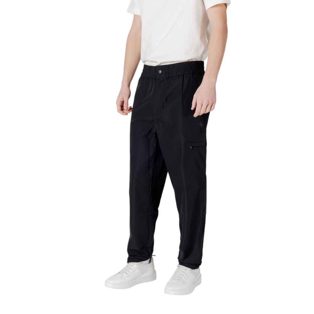 Pantalon décontracté noir en polyester Calvin Klein Jeans