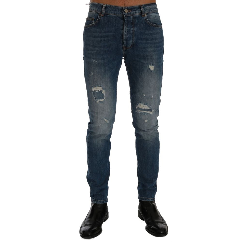 Jean slim en coton bleu Frankie Morello