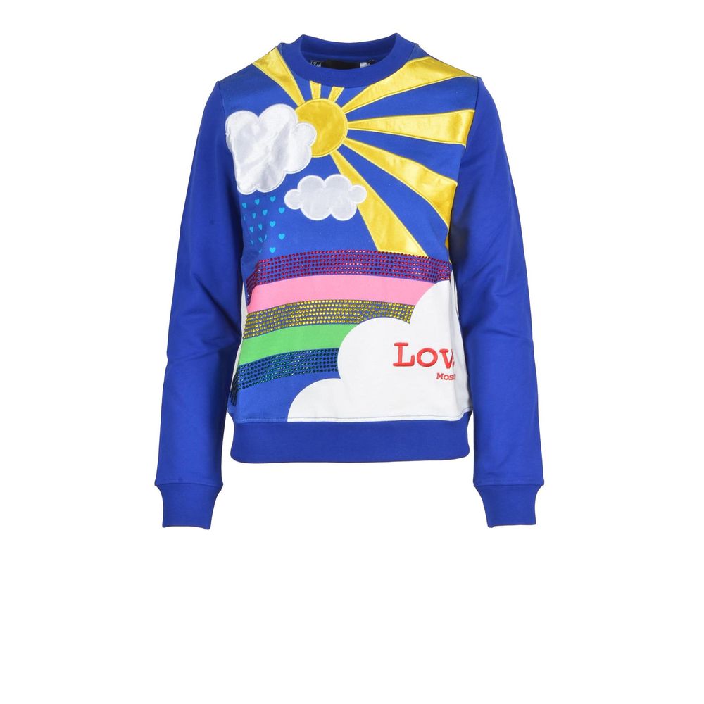Sweat-shirt bleu en coton Love Moschino
