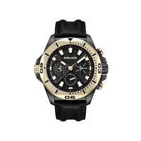 Montre habillée en cuir synthétique noir de police