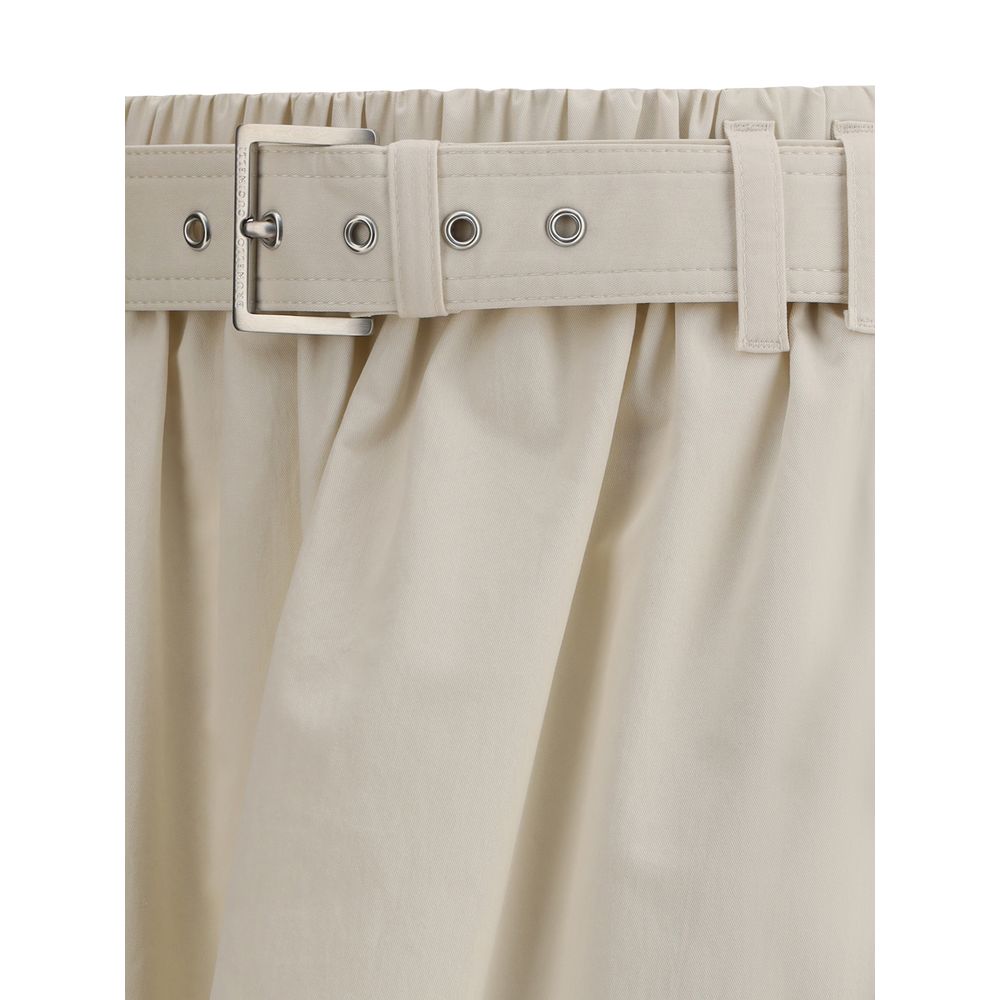 Jupe longue large couleur crème Brunello Cucinelli