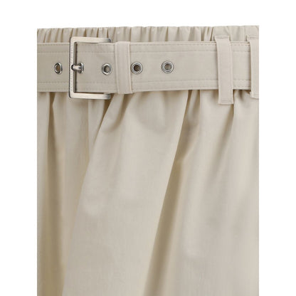 Gonna lunga larga color crema Brunello Cucinelli