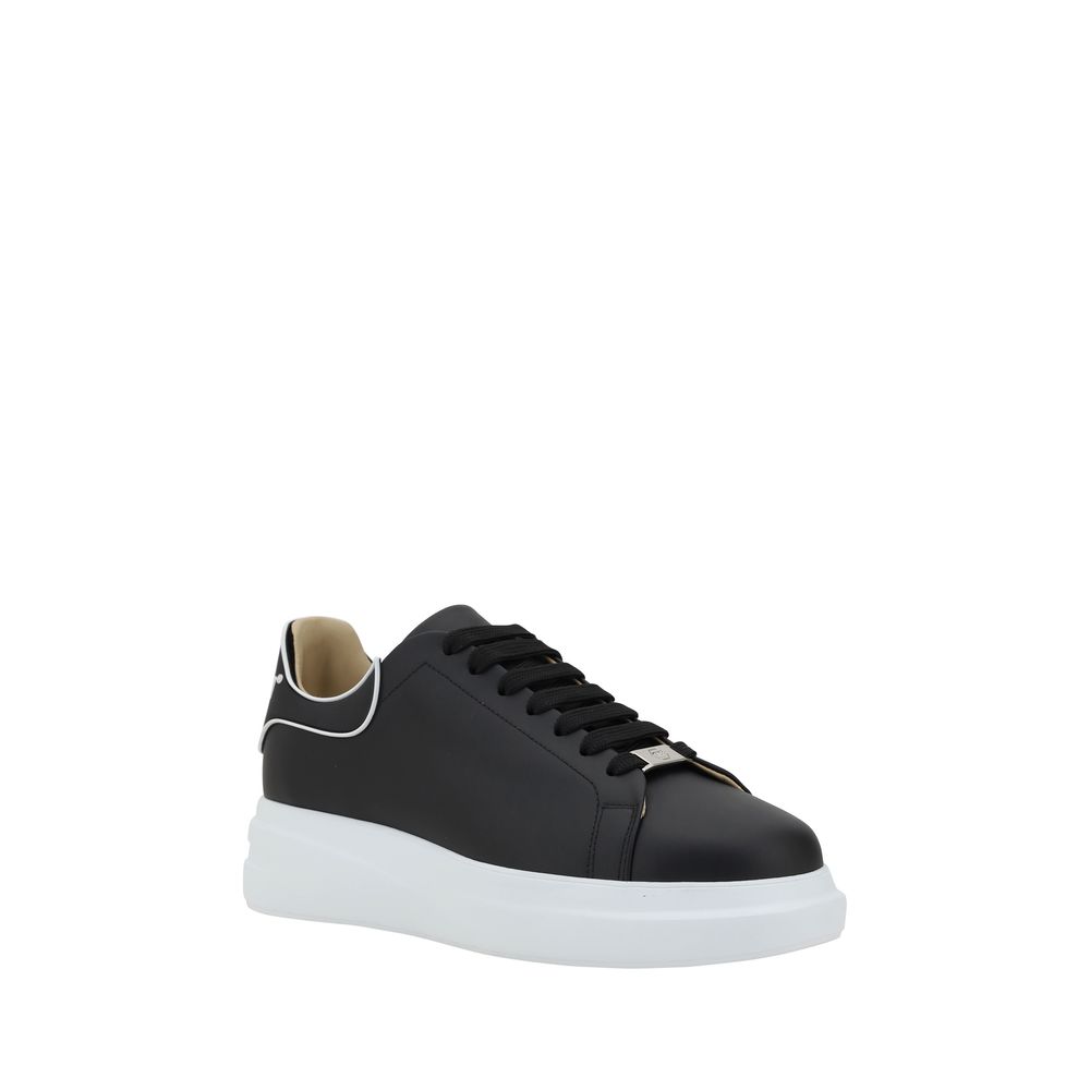 Baskets basses Bos Taurus en cuir de veau noir Philipp Plein
