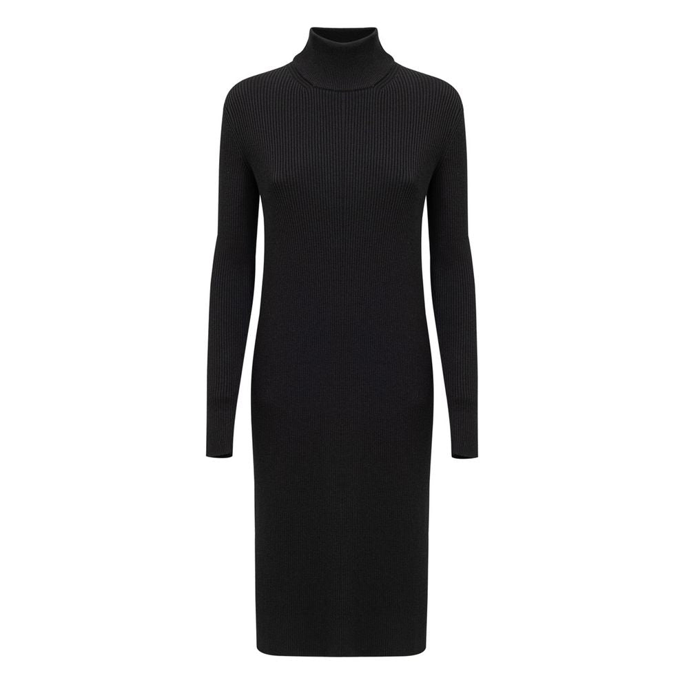 Robe longue en laine noire Bottega Veneta
