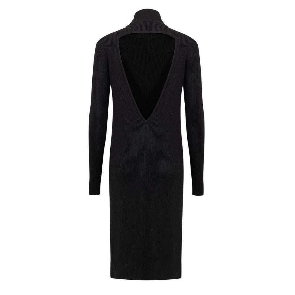 Robe longue en laine noire Bottega Veneta