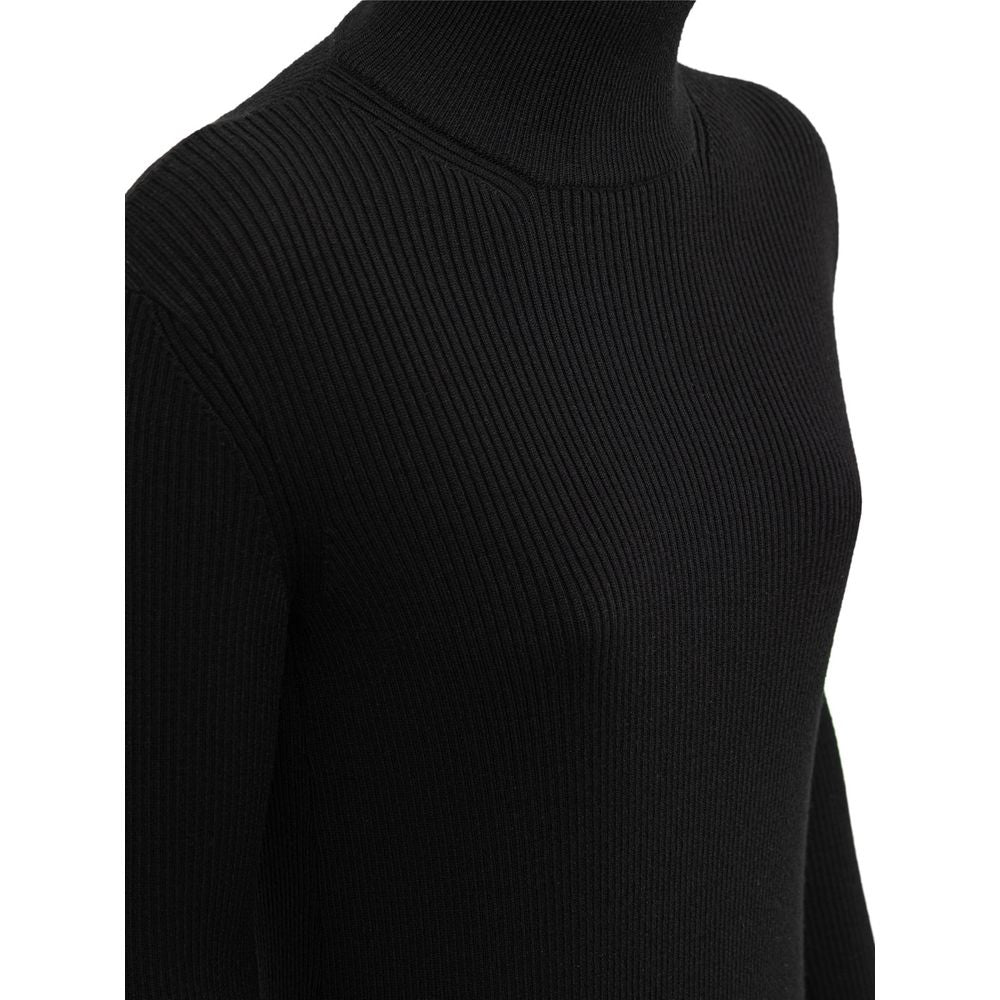 Robe longue en laine noire Bottega Veneta
