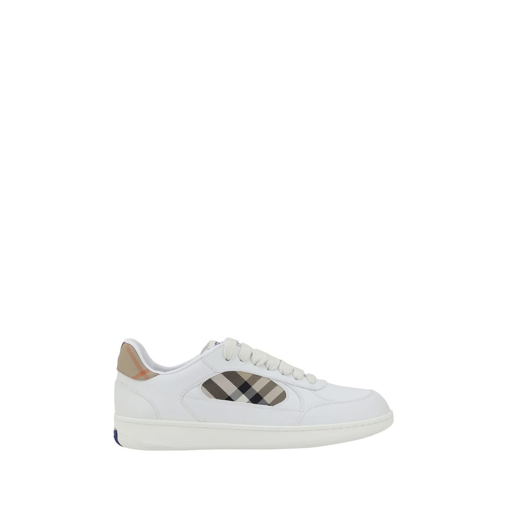 Baskets basses Burberry Bos Taurus en cuir de veau blanc