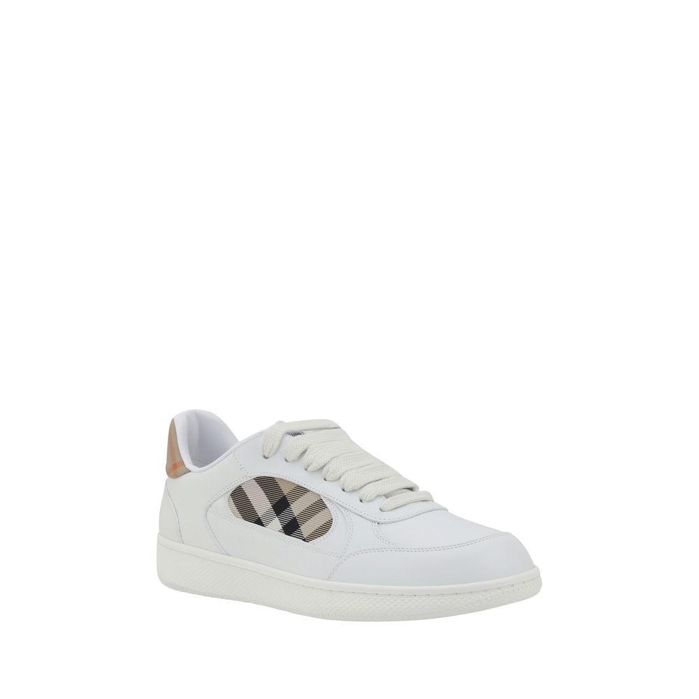 Baskets basses Burberry Bos Taurus en cuir de veau blanc