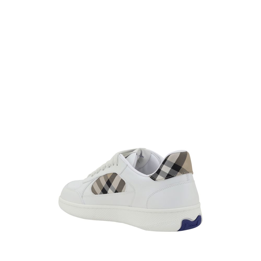Baskets basses Burberry Bos Taurus en cuir de veau blanc